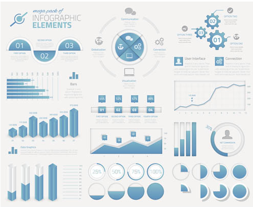 Web Blue Infographics Elements vector