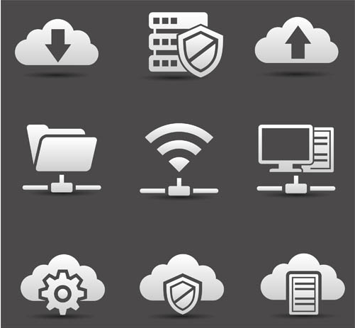 Web Clouds Icons set vector