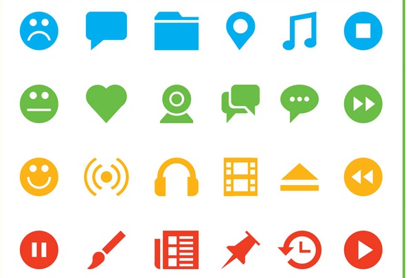 Web Icons free vector