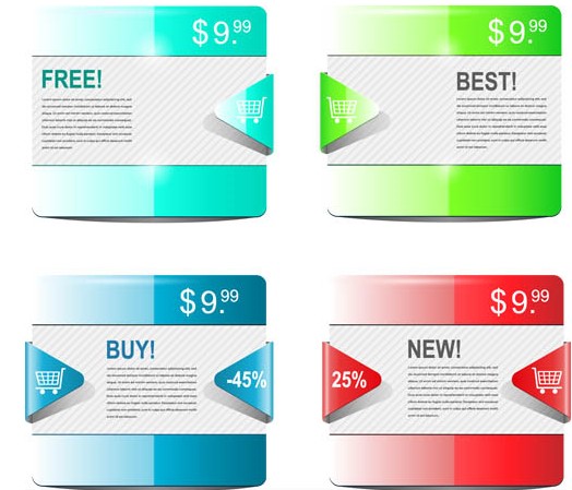 Web Sale Cards free vector
