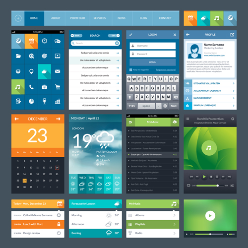 Web and Mobile App vector material