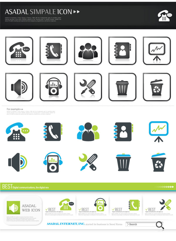 Web creative icons vector