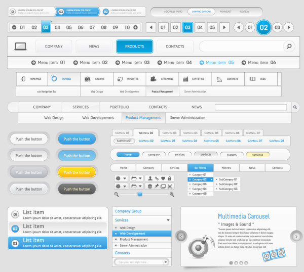 Web elements set 1 Illustration vector