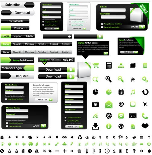 Website Elements vectors graphic