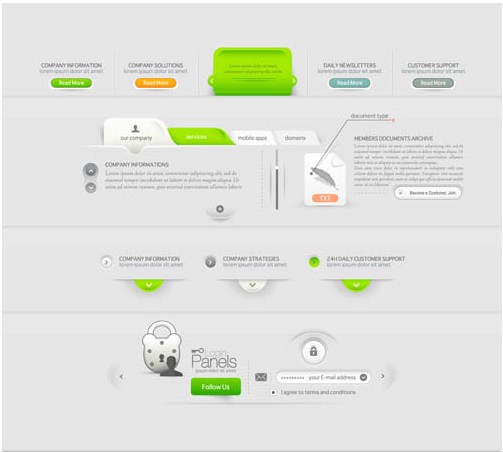 Website Elements free vector material