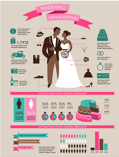 Wedding Infographics art vector