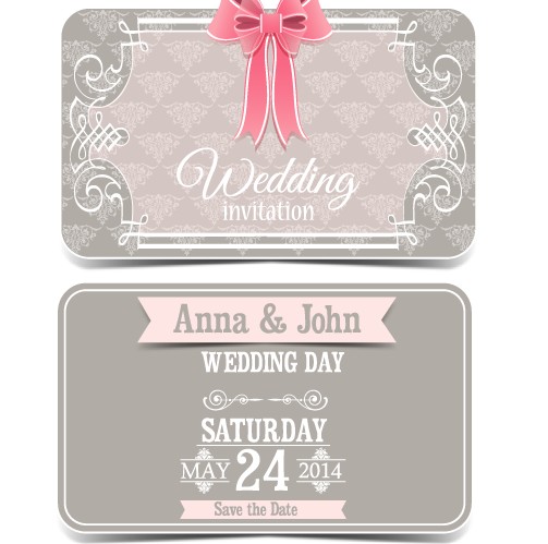 Wedding Invitation Card 2 shiny vector