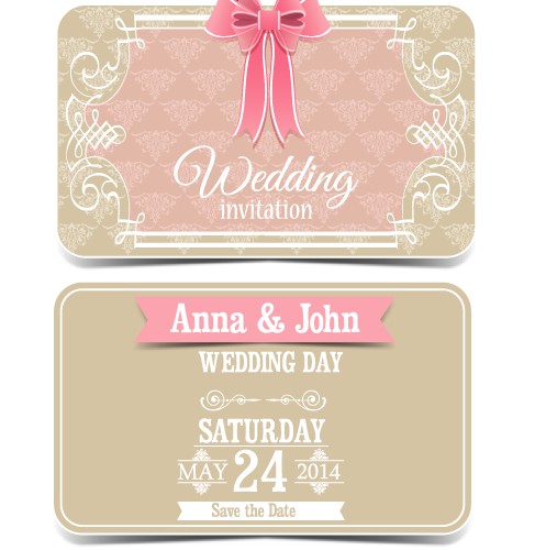 Wedding Invitation Card 3 shiny vector