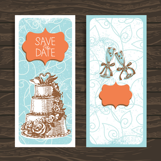 Wedding Invitation banner 2 design vector