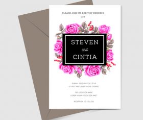 Wedding invitation card elegant design vector 01