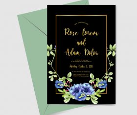 Wedding invitation card elegant design vector 02