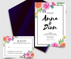 Wedding invitation card elegant design vector 05