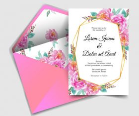 Wedding invitation card elegant design vector 06