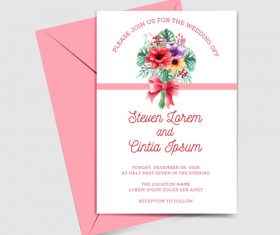 Wedding invitation card elegant design vector 07