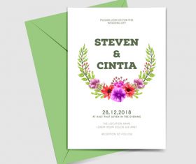 Wedding invitation card elegant design vector 08
