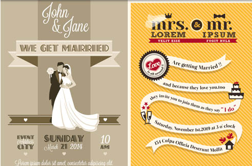 Wedding invitations vectors graphic