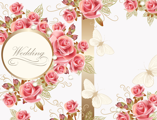 Wedding rose background 1 vector