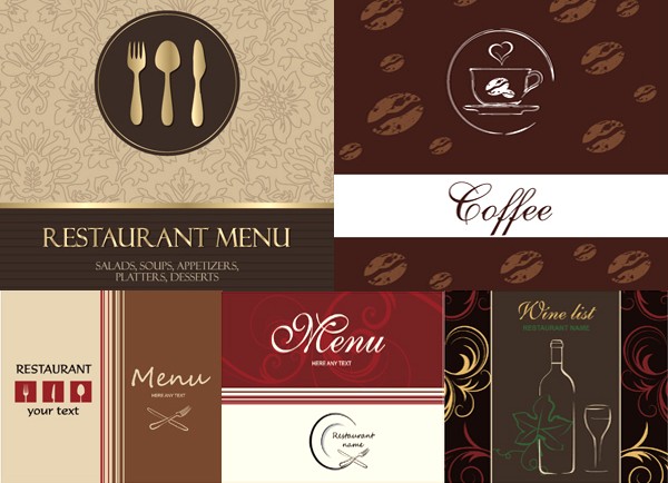 Western-style food menu cover background Illustration vector