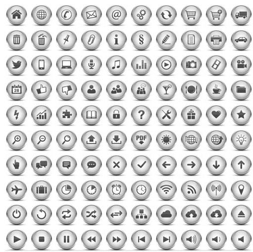 White Icons free vector design free download