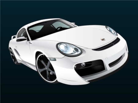 White Porsche vector