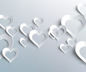 White heart valentine background illustration vector 01