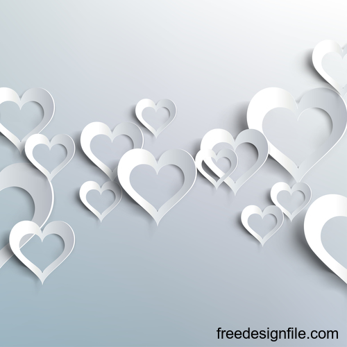 White heart valentine background illustration vector 01
