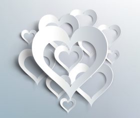 White heart valentine background illustration vector 02