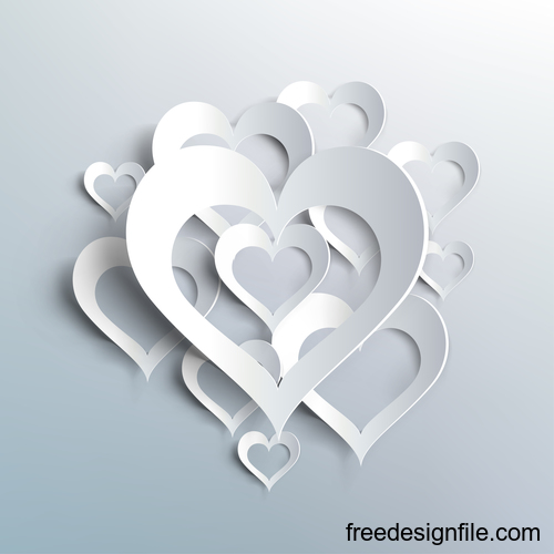 White heart valentine background illustration vector 02