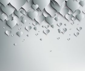 White heart valentine background illustration vector 03