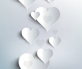White heart valentine background illustration vector 04