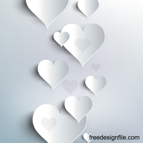White heart valentine background illustration vector 04