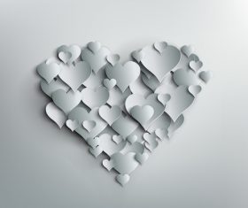 White heart valentine background illustration vector 06