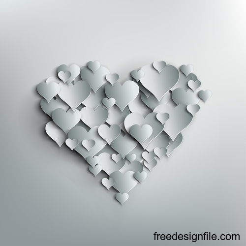White heart valentine background illustration vector 06