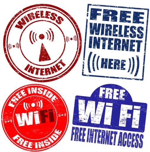 Wi-fi Zone Labels vector graphics