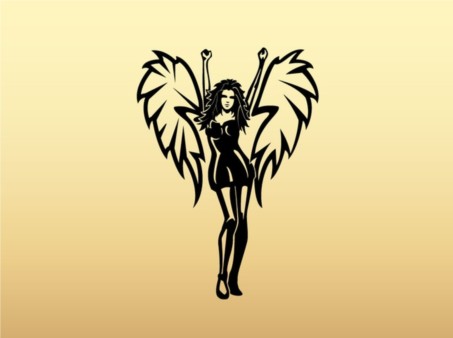 Winged Girl Art vector design
