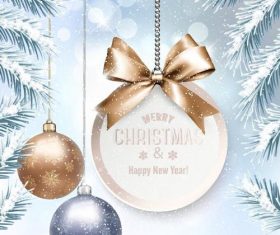 Winter background with christmas decorative vectors