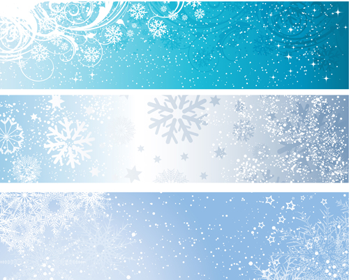 Winter banners shiny vector