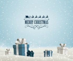 Winter christmas gift card template vectors 02