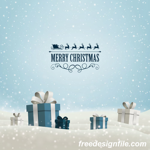 Winter christmas gift card template vectors 02