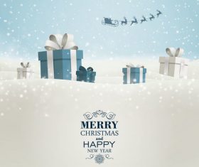 Winter christmas gift card template vectors 03