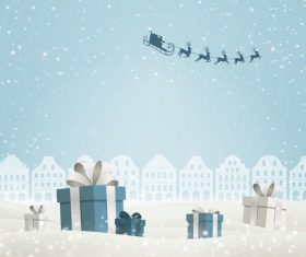 Winter christmas gift card template vectors 04