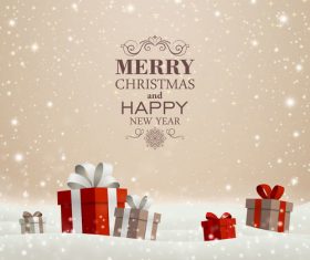 Winter christmas gift card template vectors 05