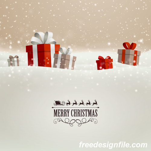 Winter christmas gift card template vectors 07