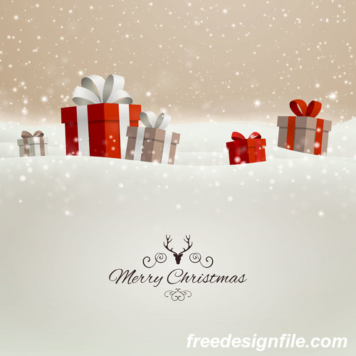 Winter christmas gift card template vectors 08