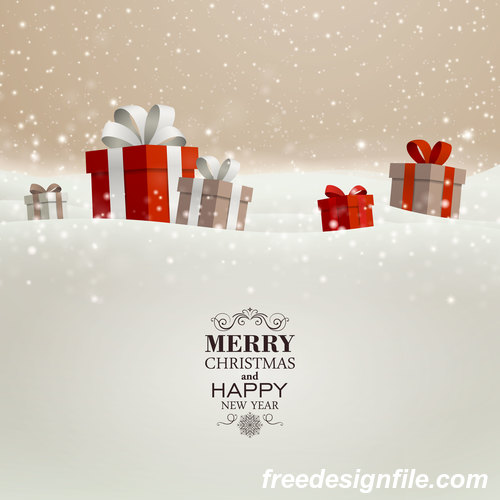 Winter christmas gift card template vectors 09