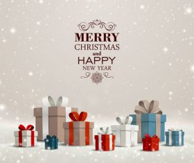 Winter christmas gift card template vectors 11