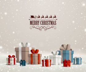Winter christmas gift card template vectors 12