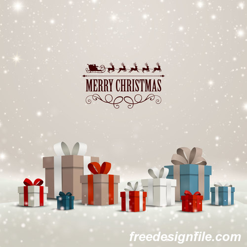 Winter christmas gift card template vectors 12