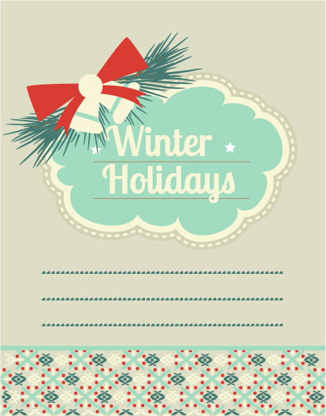 Winter holiday card vectors material