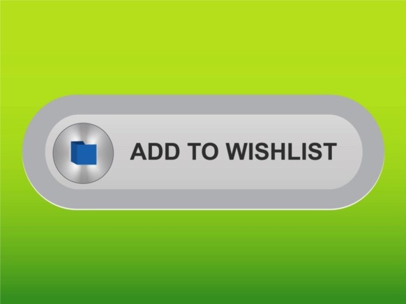 Wish List Button shiny vector